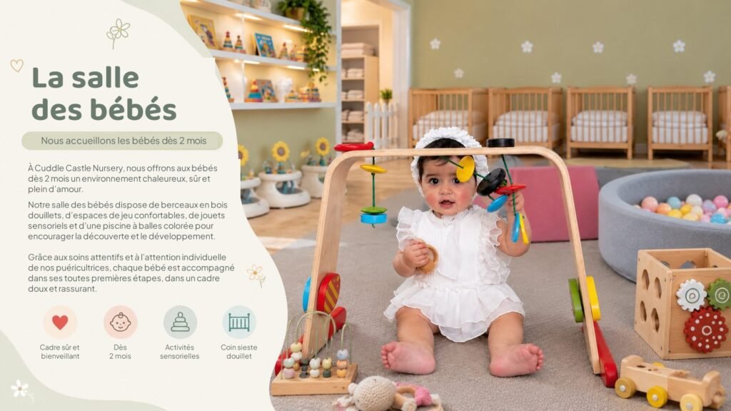 La salle des bébés de Cuddle Castle Nursery